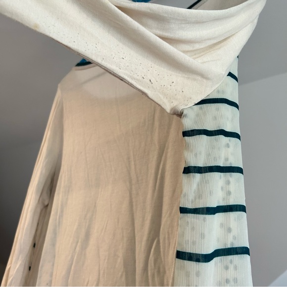 LOFT Cream Polka Dot Striped Blouse - Picture 5 of 9